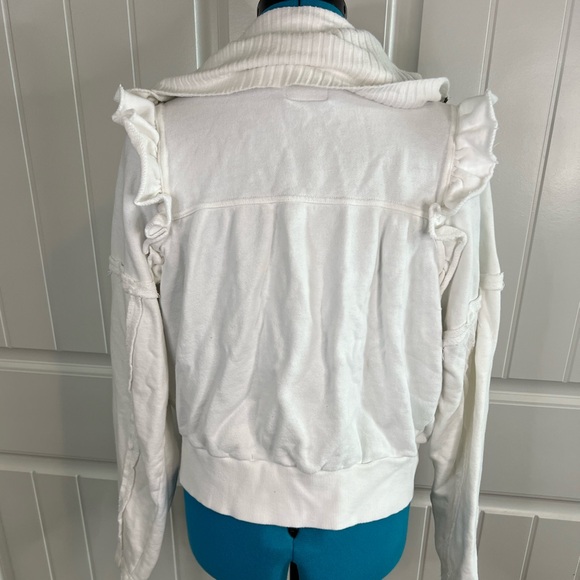 Free People Movement So Cool Sweat Full zip Ruffles sweatshirt Jacket XS - Picture 6 of 7
